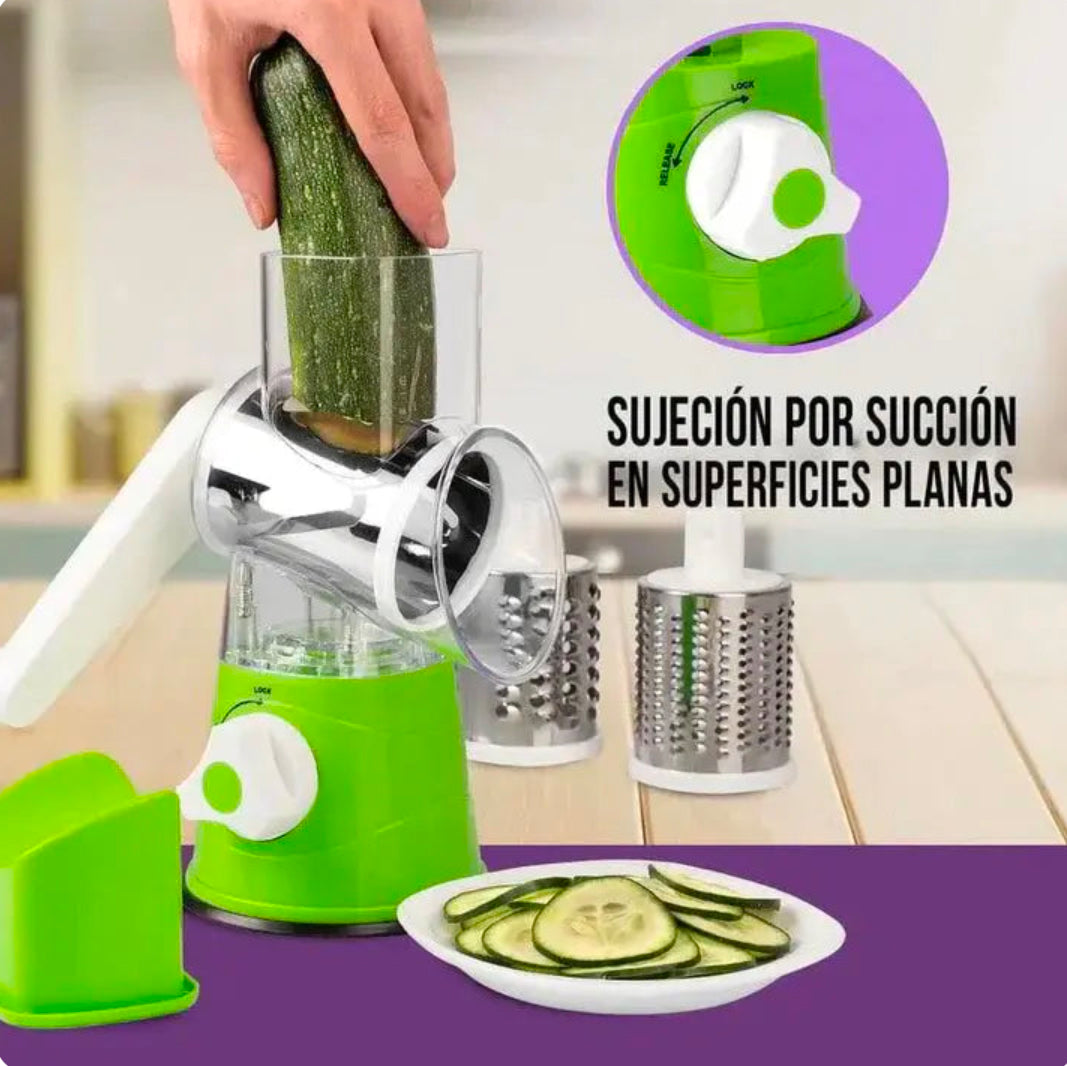RALLADOR Y CORTADOR DE VERDURAS Y FRUTAS + 3 CUCHILLOS DESMONTABLES GRATIS!