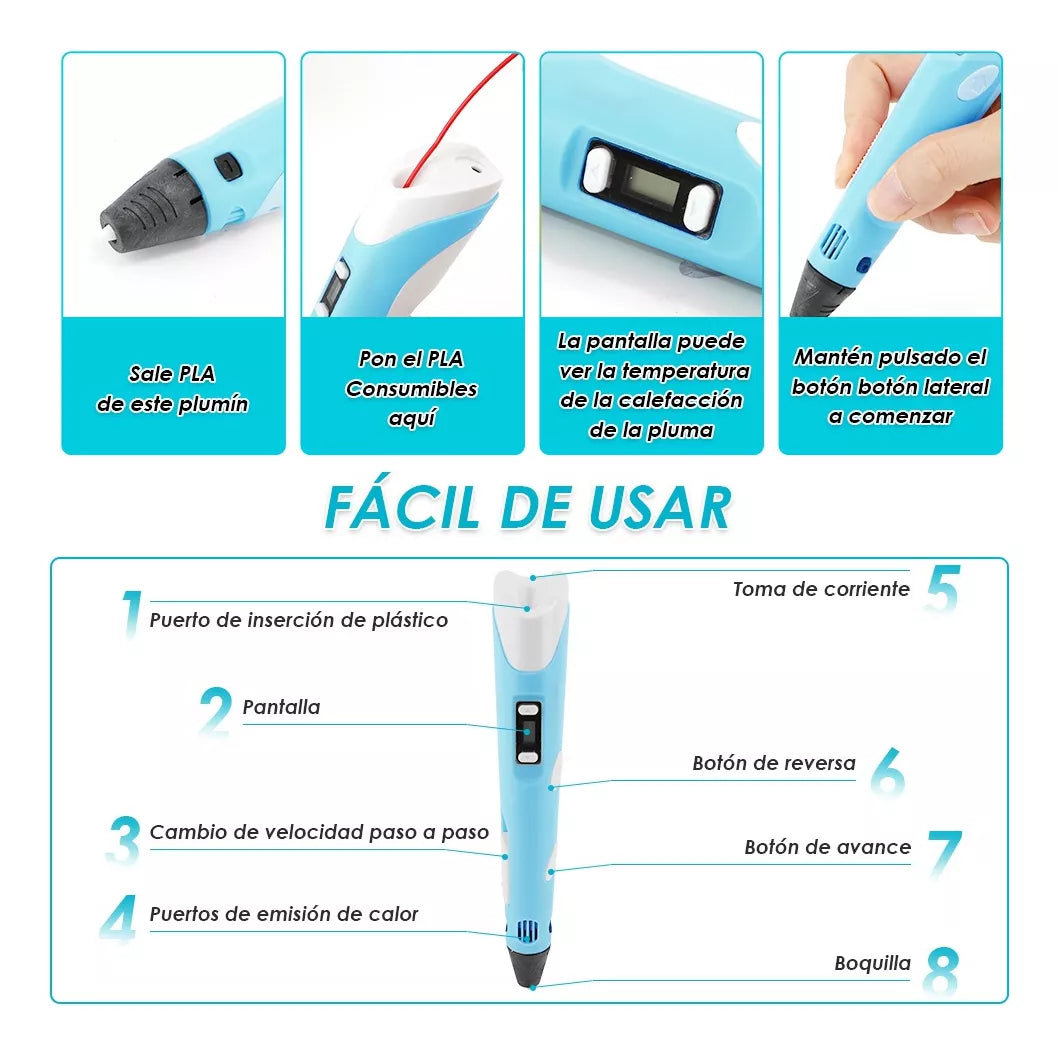 Lapiz Impresora 3D + Filamentos Gratis