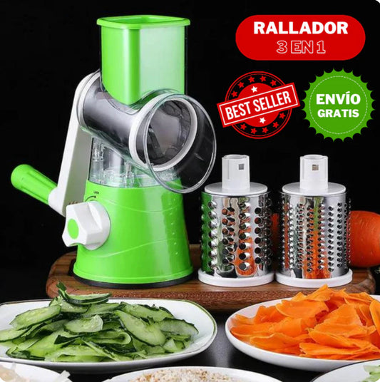 RALLADOR Y CORTADOR DE VERDURAS Y FRUTAS + 3 CUCHILLOS DESMONTABLES GRATIS!